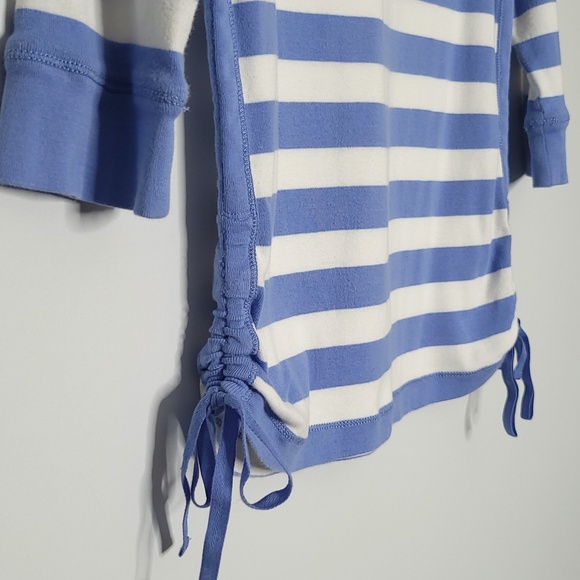 LRL Preppy Boatneck Periwinkle Blue and White Stripe 3/4 Sleeve Shirt size small - Picture 3 of 7